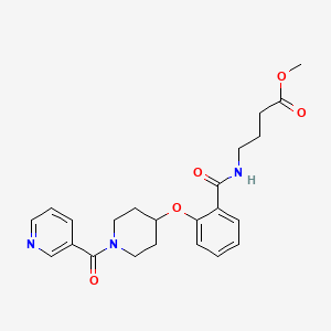 molecular formula C23H27N3O5 B4946422 methyl 4-[(2-{[1-(3-pyridinylcarbonyl)-4-piperidinyl]oxy}benzoyl)amino]butanoate 