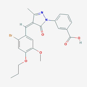3-[4-(2-bromo-5-methoxy-4-propoxybenzylidene)-3-methyl-5-oxo-4,5-dihydro-1H-pyrazol-1-yl]benzoic acid