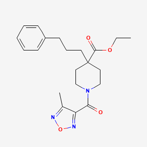 molecular formula C21H27N3O4 B4946573 ethyl 1-[(4-methyl-1,2,5-oxadiazol-3-yl)carbonyl]-4-(3-phenylpropyl)-4-piperidinecarboxylate 