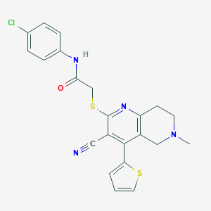 N-(4-chlorophenyl)-2-{[3-cyano-6-methyl-4-(2-thienyl)-5,6,7,8-tetrahydro[1,6]naphthyridin-2-yl]sulfanyl}acetamide