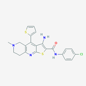 3-amino-N-(4-chlorophenyl)-6-methyl-4-(2-thienyl)-5,6,7,8-tetrahydrothieno[2,3-b][1,6]naphthyridine-2-carboxamide