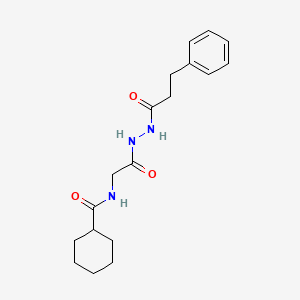 molecular formula C18H25N3O3 B4946614 N-{2-oxo-2-[2-(3-phenylpropanoyl)hydrazino]ethyl}cyclohexanecarboxamide 