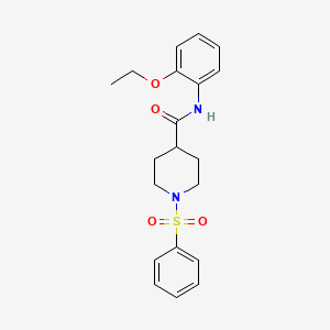 molecular formula C20H24N2O4S B4946767 N-(2-ethoxyphenyl)-1-(phenylsulfonyl)-4-piperidinecarboxamide 
