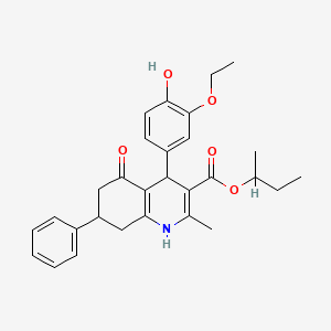 molecular formula C29H33NO5 B4946831 sec-butyl 4-(3-ethoxy-4-hydroxyphenyl)-2-methyl-5-oxo-7-phenyl-1,4,5,6,7,8-hexahydro-3-quinolinecarboxylate 