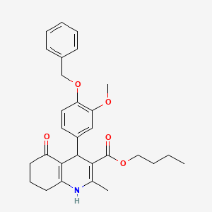 molecular formula C29H33NO5 B4946998 Butyl 4-[4-(benzyloxy)-3-methoxyphenyl]-2-methyl-5-oxo-1,4,5,6,7,8-hexahydroquinoline-3-carboxylate 