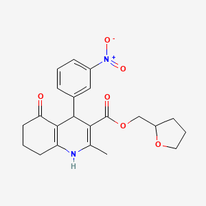 molecular formula C22H24N2O6 B4947092 Tetrahydrofuran-2-ylmethyl 2-methyl-4-(3-nitrophenyl)-5-oxo-1,4,5,6,7,8-hexahydroquinoline-3-carboxylate 