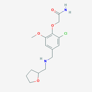 molecular formula C15H21ClN2O4 B494712 2-(2-Chloro-6-methoxy-4-{[(tetrahydro-2-furanylmethyl)amino]methyl}phenoxy)acetamide 