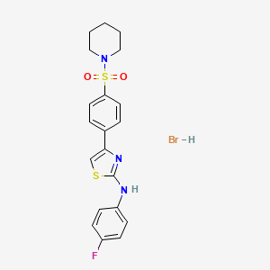 molecular formula C20H21BrFN3O2S2 B4947130 N-(4-fluorophenyl)-4-(4-piperidin-1-ylsulfonylphenyl)-1,3-thiazol-2-amine;hydrobromide 