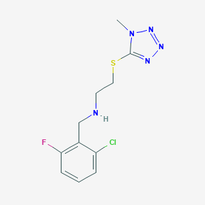 molecular formula C11H13ClFN5S B494733 N-(2-chloro-6-fluorobenzyl)-2-[(1-methyl-1H-tetrazol-5-yl)sulfanyl]ethanamine 