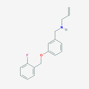 molecular formula C17H18FNO B494742 N-{3-[(2-fluorobenzyl)oxy]benzyl}prop-2-en-1-amine 