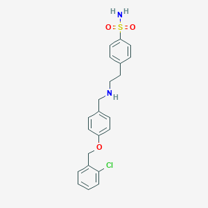 molecular formula C22H23ClN2O3S B494753 4-[2-({4-[(2-Chlorobenzyl)oxy]benzyl}amino)ethyl]benzenesulfonamide 