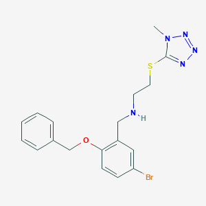 molecular formula C18H20BrN5OS B494755 N-[2-(benzyloxy)-5-bromobenzyl]-2-[(1-methyl-1H-tetrazol-5-yl)sulfanyl]ethanamine 