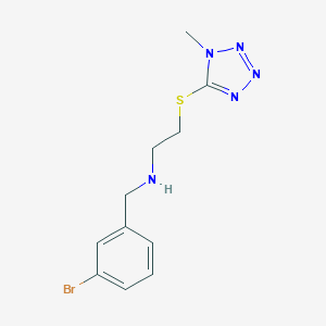 molecular formula C11H14BrN5S B494762 N-(3-bromobenzyl)-2-[(1-methyl-1H-tetrazol-5-yl)sulfanyl]ethanamine 