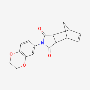 molecular formula C17H15NO4 B4947646 4-(2,3-Dihydro-1,4-benzodioxin-6-yl)-4-azatricyclo[5.2.1.02,6]dec-8-ene-3,5-dione 