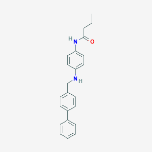 molecular formula C23H24N2O B494771 N-{4-[([1,1'-biphenyl]-4-ylmethyl)amino]phenyl}butanamide 