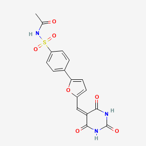 molecular formula C17H13N3O7S B4947715 N-[(4-{5-[(2,4,6-trioxotetrahydropyrimidin-5(2H)-ylidene)methyl]furan-2-yl}phenyl)sulfonyl]acetamide 