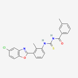 molecular formula C23H18ClN3O2S B4947947 N-{[3-(5-chloro-1,3-benzoxazol-2-yl)-2-methylphenyl]carbamothioyl}-3-methylbenzamide 