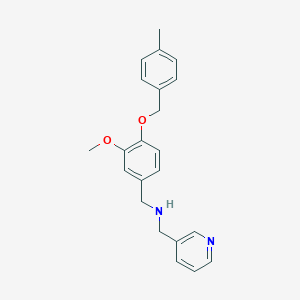 molecular formula C22H24N2O2 B494796 1-{3-methoxy-4-[(4-methylbenzyl)oxy]phenyl}-N-(pyridin-3-ylmethyl)methanamine 