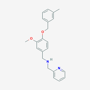 molecular formula C22H24N2O2 B494798 1-{3-methoxy-4-[(3-methylbenzyl)oxy]phenyl}-N-(pyridin-2-ylmethyl)methanamine 