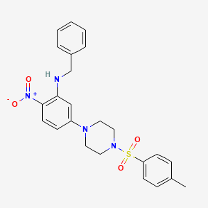 molecular formula C24H26N4O4S B4948003 N-BENZYL-5-[4-(4-METHYLBENZENESULFONYL)PIPERAZIN-1-YL]-2-NITROANILINE 
