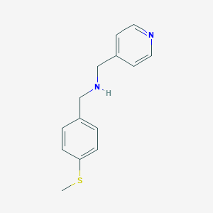 molecular formula C14H16N2S B494805 1-[4-(methylsulfanyl)phenyl]-N-(pyridin-4-ylmethyl)methanamine 
