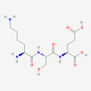 molecular formula C14H26N4O7 B049481 (2S)-2-[[(2S)-2-[[(2S)-2,6-diaminohexanoyl]amino]-3-hydroxypropanoyl]amino]pentanedioic acid CAS No. 115633-61-9