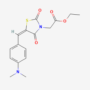 molecular formula C16H18N2O4S B4948142 ethyl {5-[4-(dimethylamino)benzylidene]-2,4-dioxo-1,3-thiazolidin-3-yl}acetate 