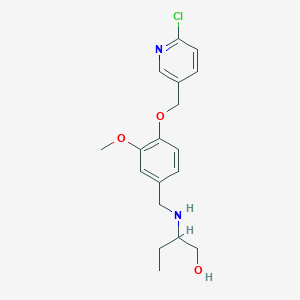 molecular formula C18H23ClN2O3 B494817 2-({4-[(6-Chloro-3-pyridinyl)methoxy]-3-methoxybenzyl}amino)-1-butanol 