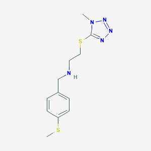 molecular formula C12H17N5S2 B494818 {2-[(1-methyl-1H-tetrazol-5-yl)thio]ethyl}[4-(methylthio)benzyl]amine 