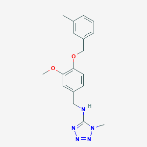 molecular formula C18H21N5O2 B494819 N-({3-METHOXY-4-[(3-METHYLPHENYL)METHOXY]PHENYL}METHYL)-1-METHYL-1,2,3,4-TETRAZOL-5-AMINE 