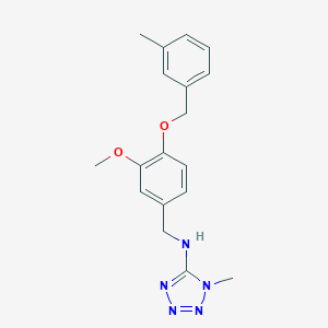 molecular formula C18H21N5O2 B494819 N-{3-methoxy-4-[(3-methylbenzyl)oxy]benzyl}-1-methyl-1H-tetrazol-5-amine 