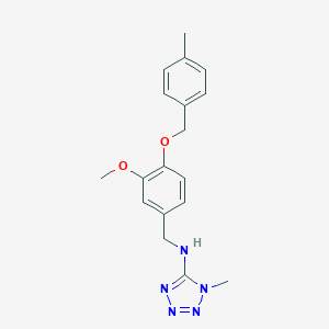 molecular formula C18H21N5O2 B494821 N-({3-METHOXY-4-[(4-METHYLPHENYL)METHOXY]PHENYL}METHYL)-1-METHYL-1,2,3,4-TETRAZOL-5-AMINE 