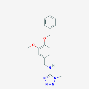 molecular formula C18H21N5O2 B494821 N-{3-methoxy-4-[(4-methylbenzyl)oxy]benzyl}-1-methyl-1H-tetrazol-5-amine 