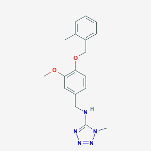 molecular formula C18H21N5O2 B494822 N-({3-METHOXY-4-[(2-METHYLPHENYL)METHOXY]PHENYL}METHYL)-1-METHYL-1,2,3,4-TETRAZOL-5-AMINE 