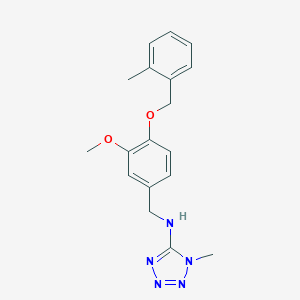 molecular formula C18H21N5O2 B494822 N-{3-methoxy-4-[(2-methylbenzyl)oxy]benzyl}-1-methyl-1H-tetrazol-5-amine 