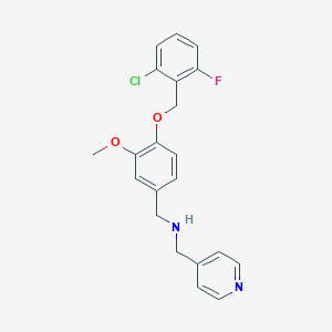 molecular formula C21H20ClFN2O2 B494824 N-{4-[(2-chloro-6-fluorobenzyl)oxy]-3-methoxybenzyl}-N-(4-pyridinylmethyl)amine 