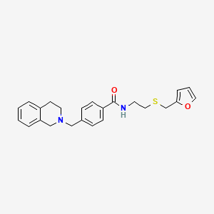 molecular formula C24H26N2O2S B4948242 N-(2-{[(FURAN-2-YL)METHYL]SULFANYL}ETHYL)-4-[(1,2,3,4-TETRAHYDROISOQUINOLIN-2-YL)METHYL]BENZAMIDE 