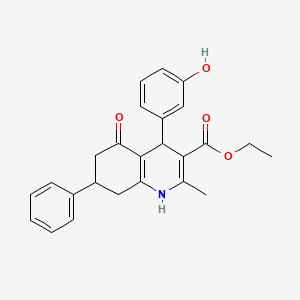 molecular formula C25H25NO4 B4948282 Ethyl 4-(3-hydroxyphenyl)-2-methyl-5-oxo-7-phenyl-1,4,5,6,7,8-hexahydroquinoline-3-carboxylate CAS No. 5726-52-3