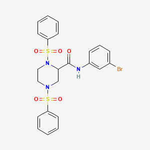 molecular formula C23H22BrN3O5S2 B4948289 1,4-bis(benzenesulfonyl)-N-(3-bromophenyl)piperazine-2-carboxamide 