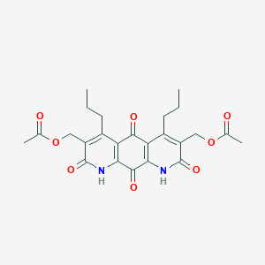molecular formula C24H26N2O8 B049483 3,7-Bis[(acetyloxy)methyl]-4,6-dipropylpyrido[3,2-g]quinoline-2,5,8,10(1H,9H)-tetrone CAS No. 119623-93-7