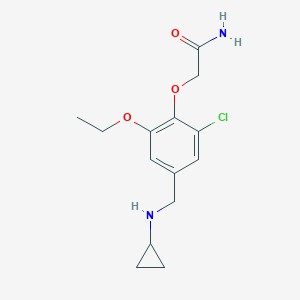 molecular formula C14H19ClN2O3 B494830 2-{2-Chloro-4-[(cyclopropylamino)methyl]-6-ethoxyphenoxy}acetamide 