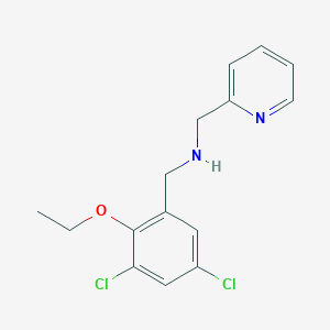 molecular formula C15H16Cl2N2O B494833 1-(3,5-dichloro-2-ethoxyphenyl)-N-(pyridin-2-ylmethyl)methanamine 