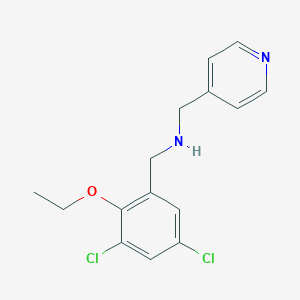 molecular formula C15H16Cl2N2O B494834 N-(3,5-dichloro-2-ethoxybenzyl)-N-(4-pyridinylmethyl)amine 