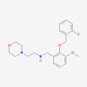 molecular formula C21H27FN2O3 B494836 N-{2-[(2-fluorobenzyl)oxy]-3-methoxybenzyl}-2-(morpholin-4-yl)ethanamine 