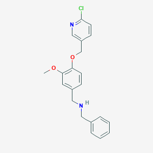 molecular formula C21H21ClN2O2 B494837 N-benzyl-N-{4-[(6-chloro-3-pyridinyl)methoxy]-3-methoxybenzyl}amine 