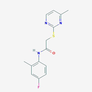 molecular formula C14H14FN3OS B4948372 N-(4-fluoro-2-methylphenyl)-2-[(4-methyl-2-pyrimidinyl)thio]acetamide 