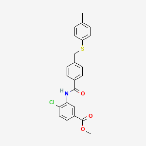 molecular formula C23H20ClNO3S B4948426 methyl 4-chloro-3-[(4-{[(4-methylphenyl)thio]methyl}benzoyl)amino]benzoate 