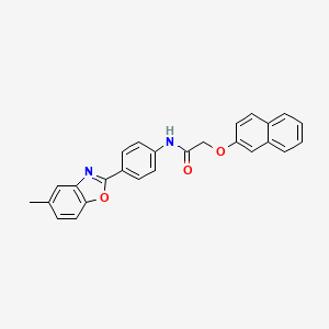 molecular formula C26H20N2O3 B4948430 N-[4-(5-methyl-1,3-benzoxazol-2-yl)phenyl]-2-naphthalen-2-yloxyacetamide 