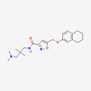 molecular formula C22H31N3O3 B4948448 N-[3-(dimethylamino)-2,2-dimethylpropyl]-5-[(5,6,7,8-tetrahydro-2-naphthalenyloxy)methyl]-3-isoxazolecarboxamide 
