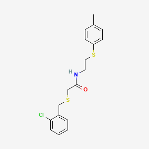 molecular formula C18H20ClNOS2 B4948478 2-[(2-chlorobenzyl)thio]-N-{2-[(4-methylphenyl)thio]ethyl}acetamide 